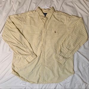 Yellow Striped Ralph Lauren Button Down XXL